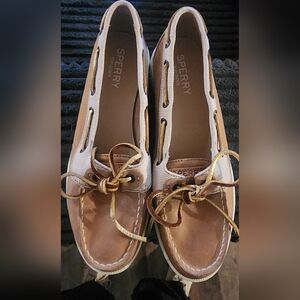 Sperry Women's Brown and White Loafers